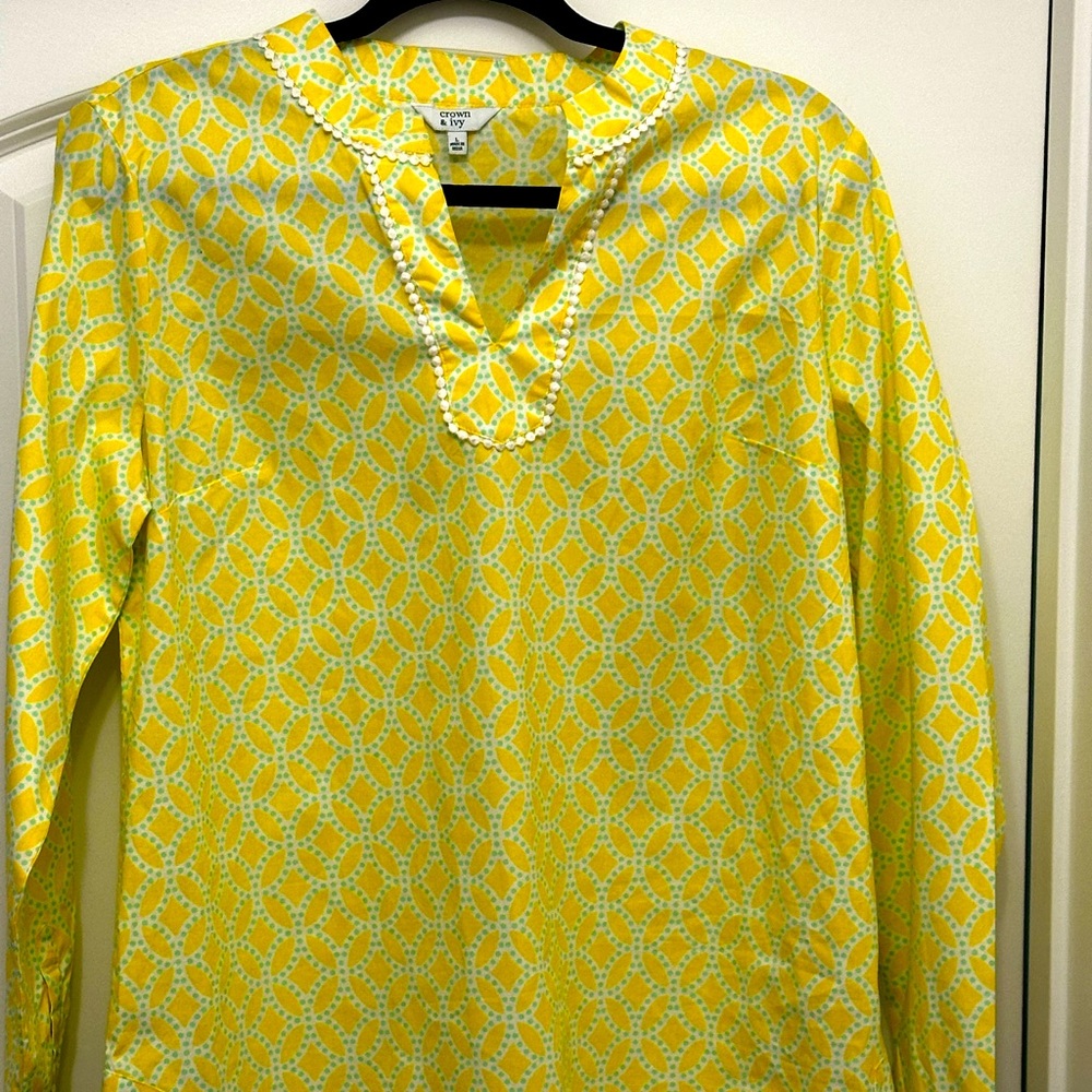Crown & Ivy - Large - Long Sleeve - Yellow - Blouse